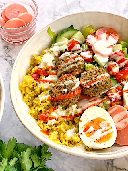Street-Cart Style Falafel and Rice Bowls - Her Modern Kitchen